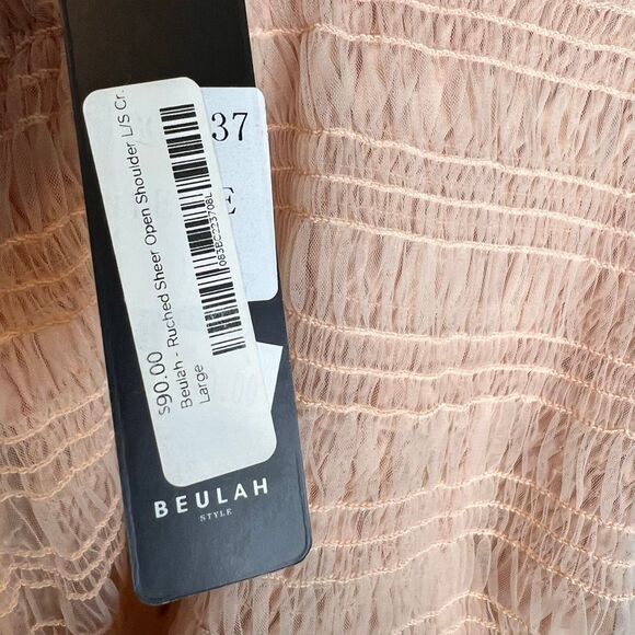 Beulah tulle organza ruffle blouse featuring a sheer, off-the-shoulder whimsical - Picture 8 of 15